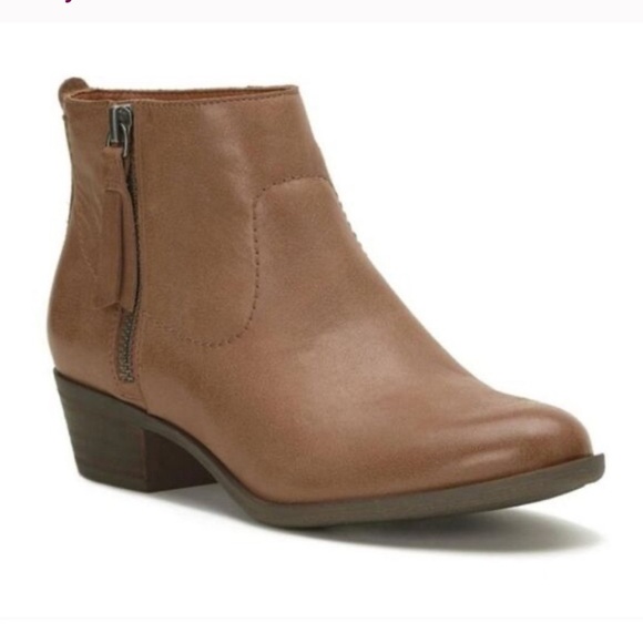 LUCKY BRAND $129 Blandre Women’s Brown Leather Booties Ankle Boots Size 9M NEW - Picture 1 of 9
